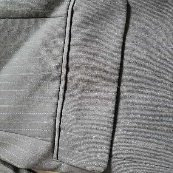 Calvin Klein Mens Wool Single-Breasted Suit Jacket Size 42S Black Pinstripe - Picture 9 of 10